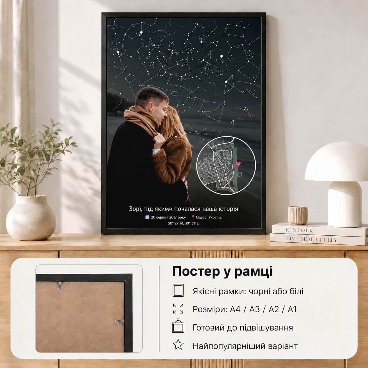 Постер у рамці для персональної зоряної карти